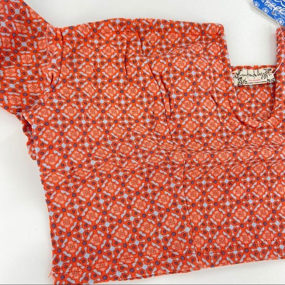 Free People Intimately Lucky Now Brami Off The Shoulder Crop Top Vermilion S - Picture 5 of 12